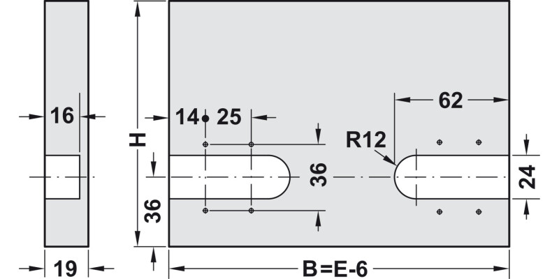 105D Chest Lid Hinge Grey/White