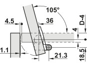 105D Chest Lid Hinge Grey/White