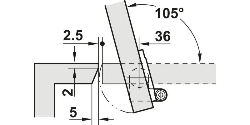105D Chest Lid Hinge Grey/White
