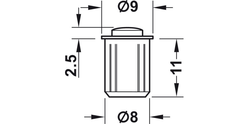 Door Buffer D9x2.5mm Pl Silver Col