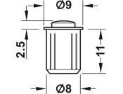 Door Buffer D9x2.5mm Pl Silver Col