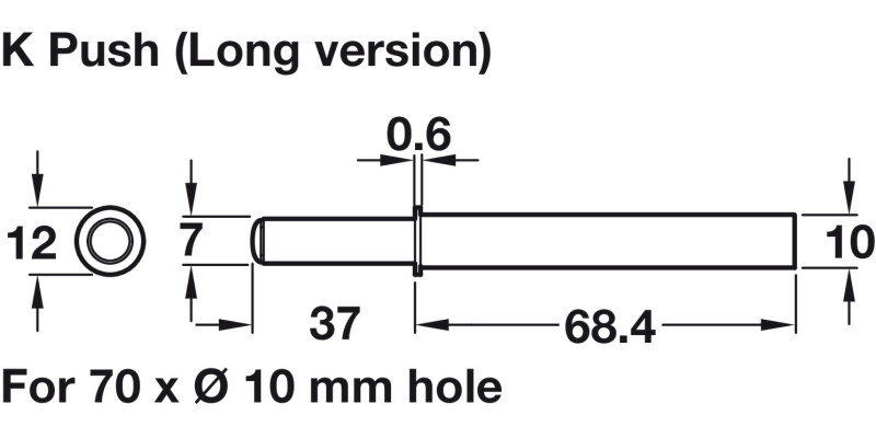 K Push Tech Conc Long w Magnet Wht