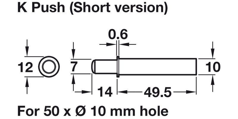 K Push Tech Conc Short w Magnet Wht