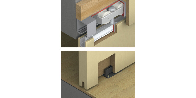 Fitting Set, for Sliding Interior Doors, Hawa-Junior 160/B