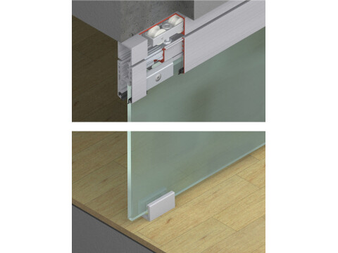 Fitting Set, for Sliding Glass Interior Doors, Hawa-Junior 40/GL