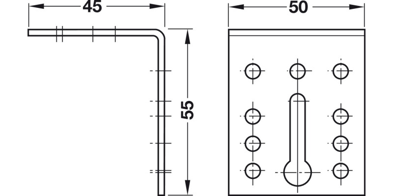 Mounting Bracket 55x45x50mm St NP