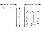 Mounting Bracket 55x45x50mm St NP