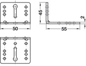Mounting Bracket 55x45x50mm St NP