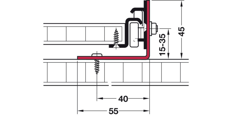 Mounting Bracket 55x45x50mm St NP