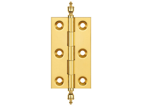 Matt Black Brass Butt Hinge with Urn-Finial 63x35mm image shown is Polished Brass