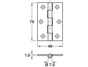 Butt Hinge 75x49mm  St ZP