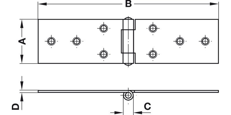 Table Hinge 80x28mm Steel Glv