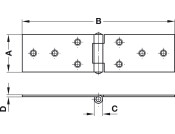 Back Flap Hinge 60x25mm St Galv
