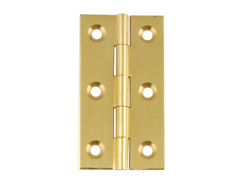 BRASS Butt Hinge 64x35mm Polished Brass & Satin St/Steel pin