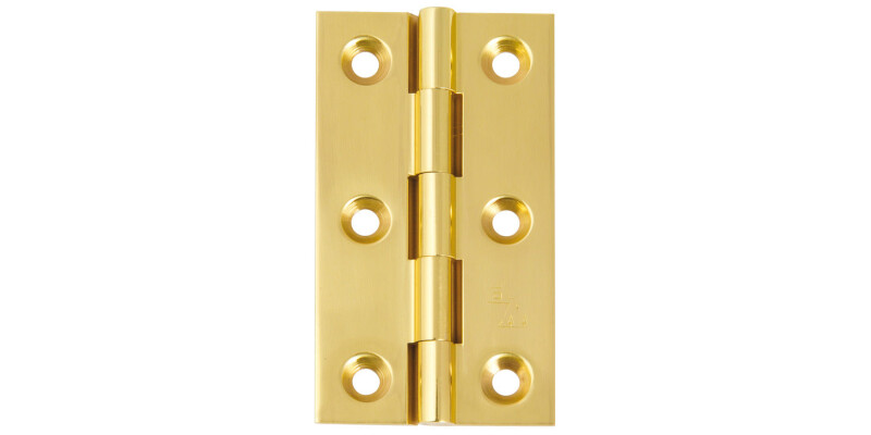 BRASS Broad Style Hinge 64x35mm Polished Brass