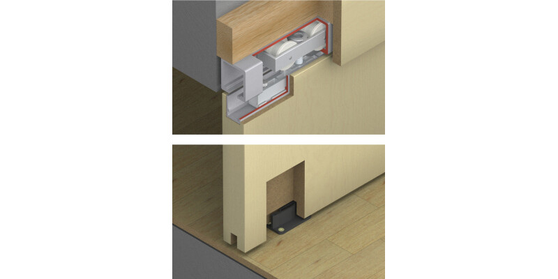Fitting Set, for Sliding Interior Doors, Hawa-Junior 120/B
