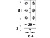 Broad Style Hinge D4x51x29mm Brass Self