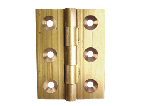 Unwashered BRASS Butt Hinge Heavy Gauge 51x38mm Self colour brass finish
