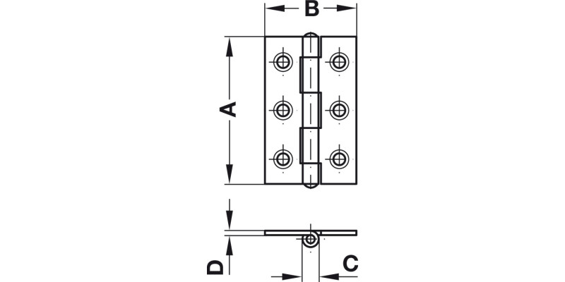 Butt Hinge Narrow 60x34mm Steel Galv