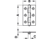 Butt Hinge Narrow 60x34mm Steel Galv