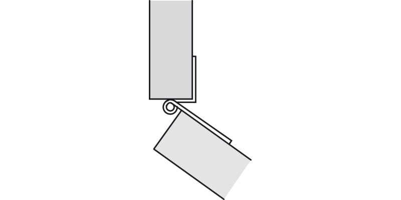 Cranked Flush Hinge 15-19mm 50mm St BZP