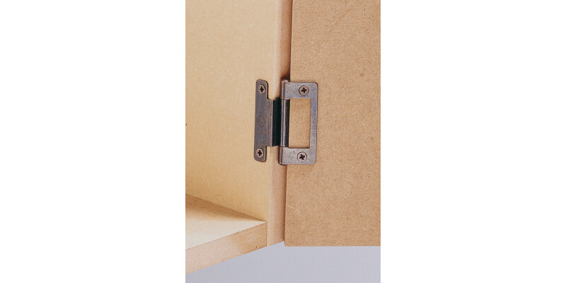 Cranked Flush Hinge 15-19mm 50mm St BZP