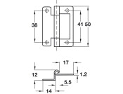 Cranked Flush Hinge 50mm Steel FB