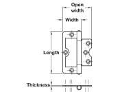 105 Flush Hinge Rad 75x33mm St ZP