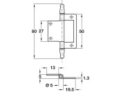 Finial Flush hinge 50mm Brnz - 2Pk