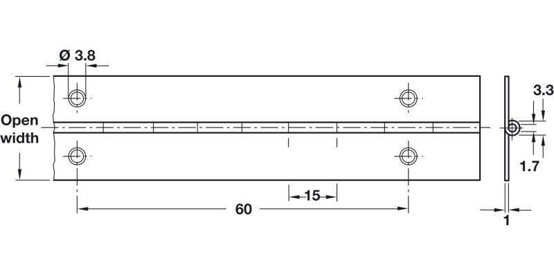 Piano Hinge 32x0.7x1840-1850mm St BP