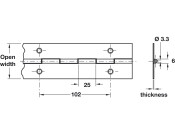Cont Hinge 1834x38x0.9mm 36 Holes Brs PB