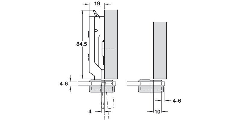 Tiomos 95D Glass Hinge Click 26 SF Full