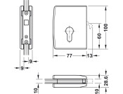 Metalglas Minima Sliding Door Lock SCP