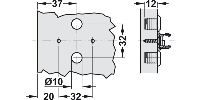 Tiomos 0mm Mounting Plate 2prt Click 4 Cruci DF