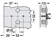 Tiomos 0mm Mounting Plate 2prt Click 4 Cruci DF