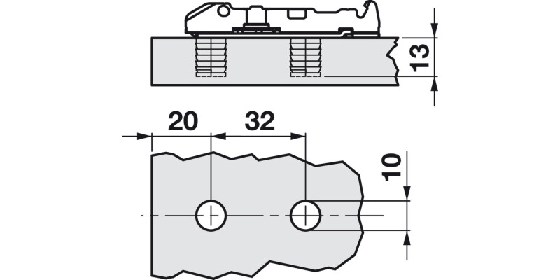 Tiomos 2mm Mounting Plate 2prt Click Inline DF