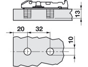 Tiomos 2mm Mounting Plate 2prt Click Inline DF