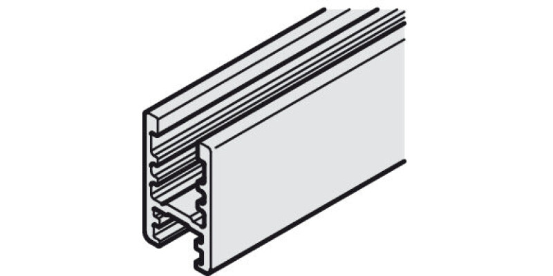 Top Glass Fixing Profile, for Sliding Glass Cabinet Doors, Hawa-Clipo 16 GPK