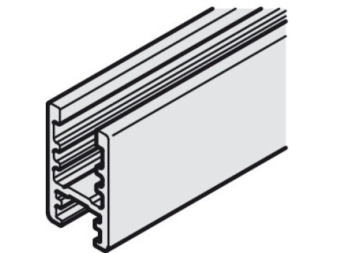 Top Glass Fixing Profile, for Sliding Glass Cabinet Doors, Hawa-Clipo 16 GPK