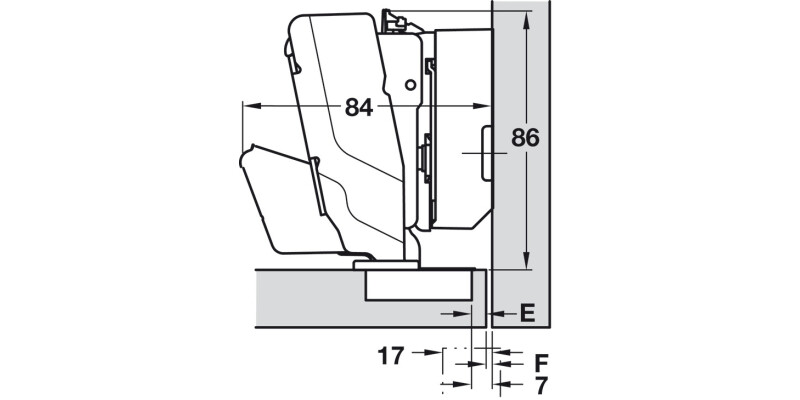 Tiomos 160D Hinge/Plate Set 2prt Hospa