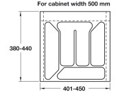 Cutlery Ins 500/500mm Pl Cream White