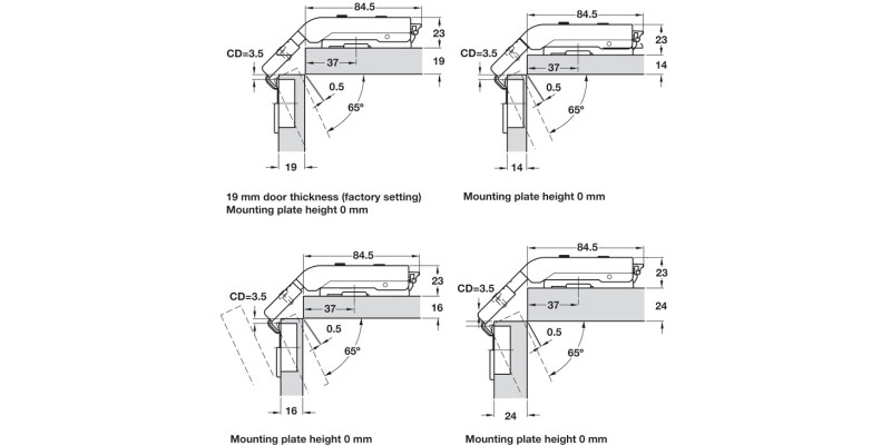 Tiomos PCC Pie Cut Hinge Click wo SC SF
