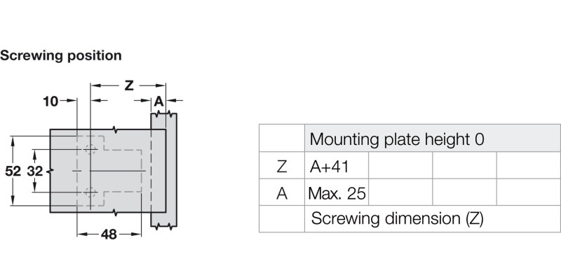 Tiomos M0 125D Hinge No Cup Tipmatic