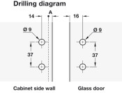 180D Glass Door Hinge ExAxle Inset