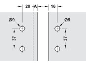 180D Glass Door Hinge ExAxle Inset