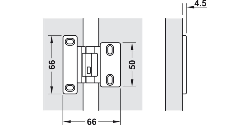 240D SS Hinge 10-13mm Doors Half Hospa