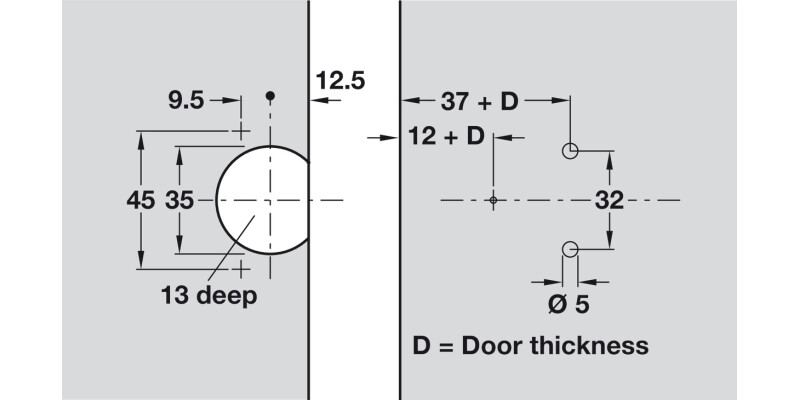 Aximat 300 180D Sgl PivotHinge Arm Screw