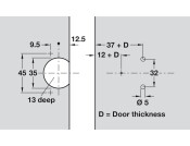 Aximat 300 180D Sgl PivotHinge Arm Screw