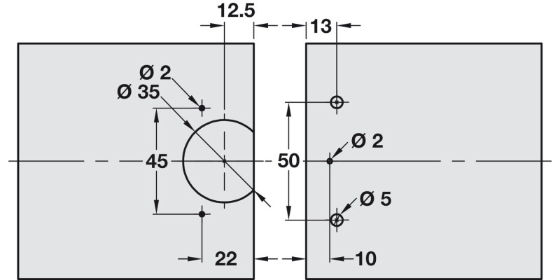 270D Hinge ExAxle w Short Arm NP