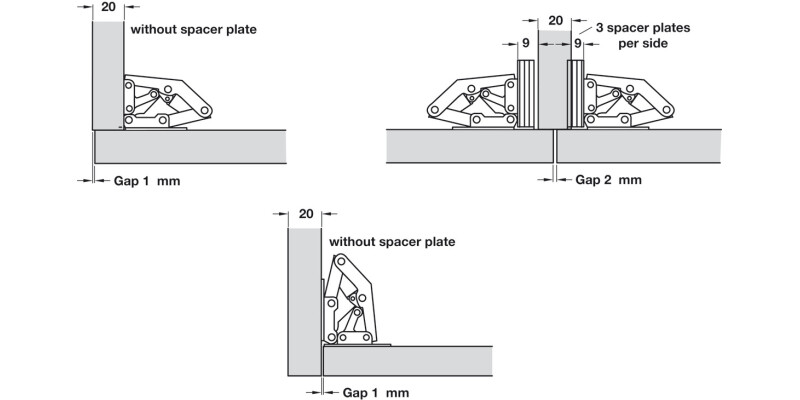 90D Easy Mount Conc Hinge Unsprung Hospa